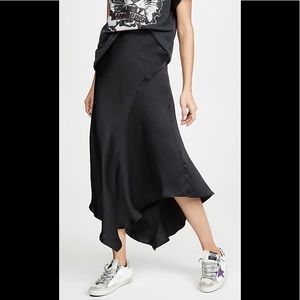 Anine Bing Bailey Asymmetric Silk Midi Skirt